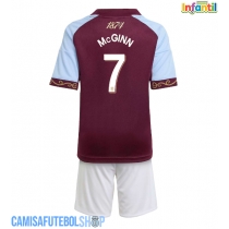 Camisa de time de futebol Aston Villa John McGinn #7 Replicas 1º Equipamento Infantil 2025-26 Manga Curta (+ Calças curtas)